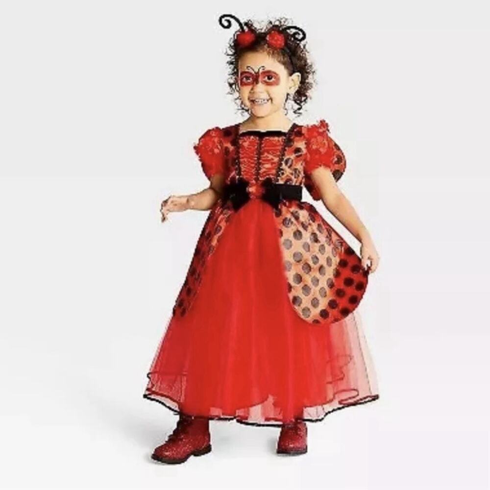Toddler Ladybug Halloween Costume Dress Headpiece & Wings 4T 5T Hyde‎ And Eek